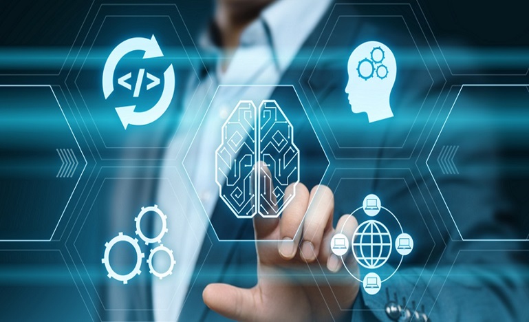 finger clicking digital image of a brain on a screen